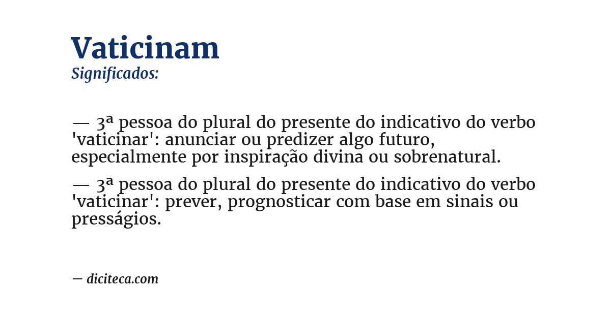 Significado de vaticinam