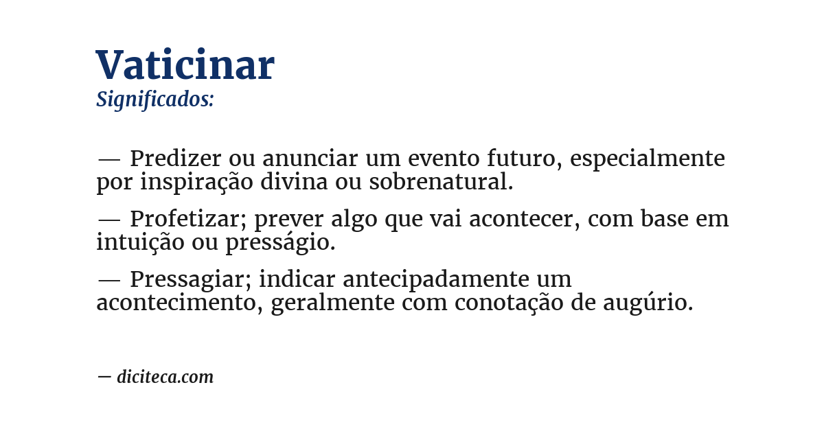Significado de vaticinar