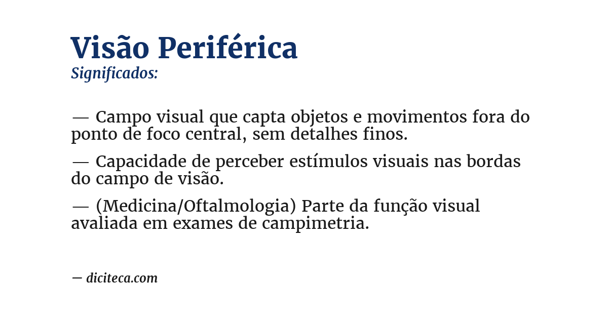 Significado de visão periférica
