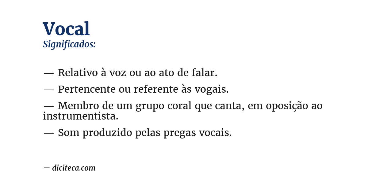 Significado de vocal