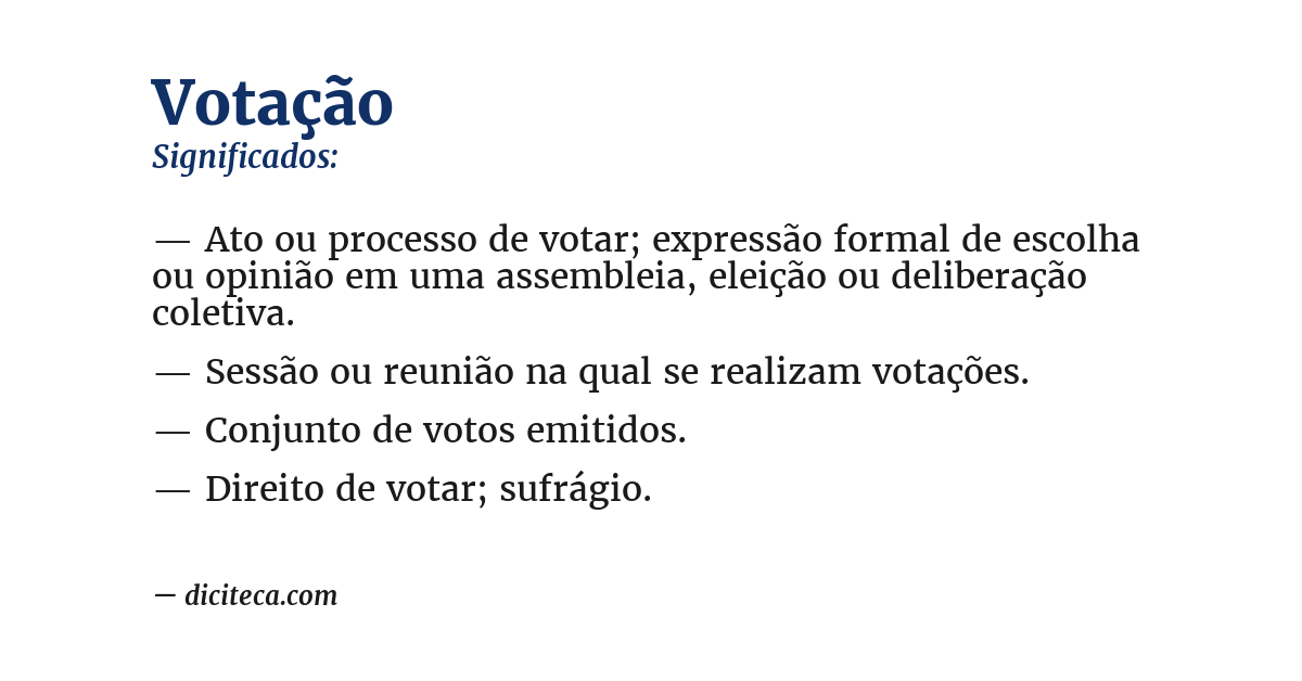 Significado de votação