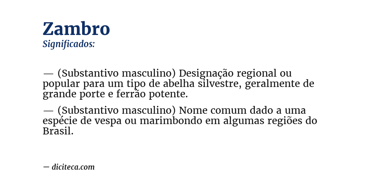 Significado de zambro