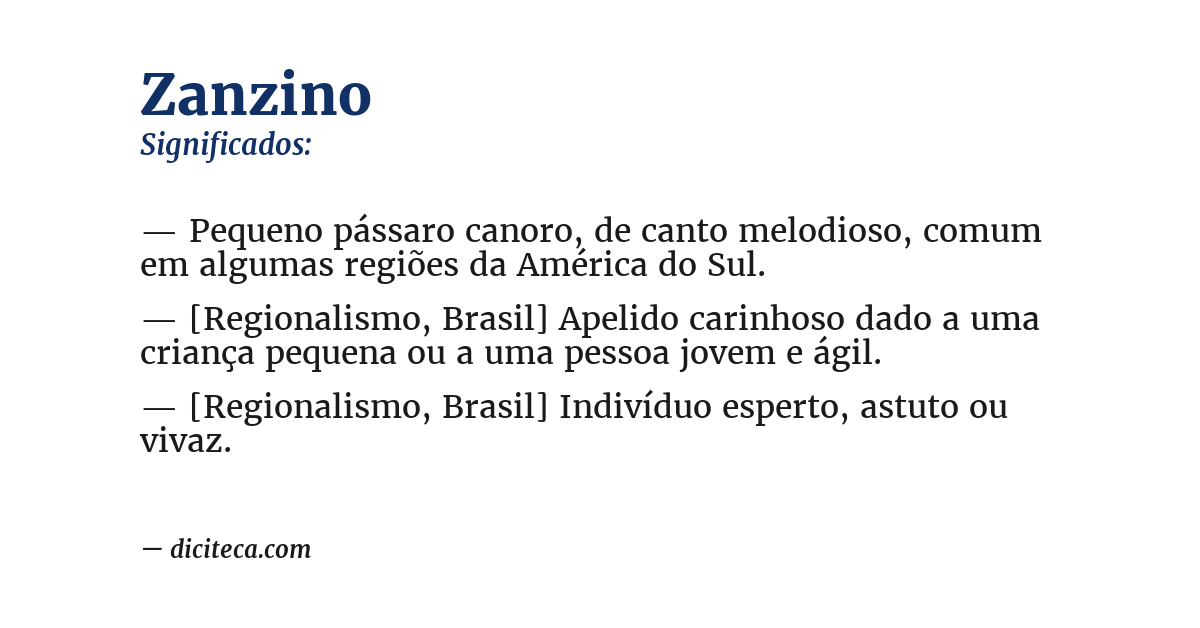 Significado de zanzino