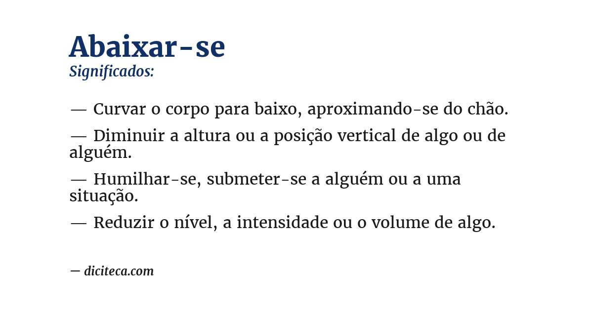 Significado de abaixar-se