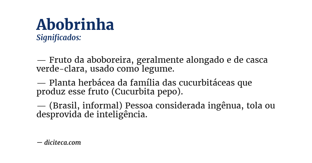 Significado de abobrinha