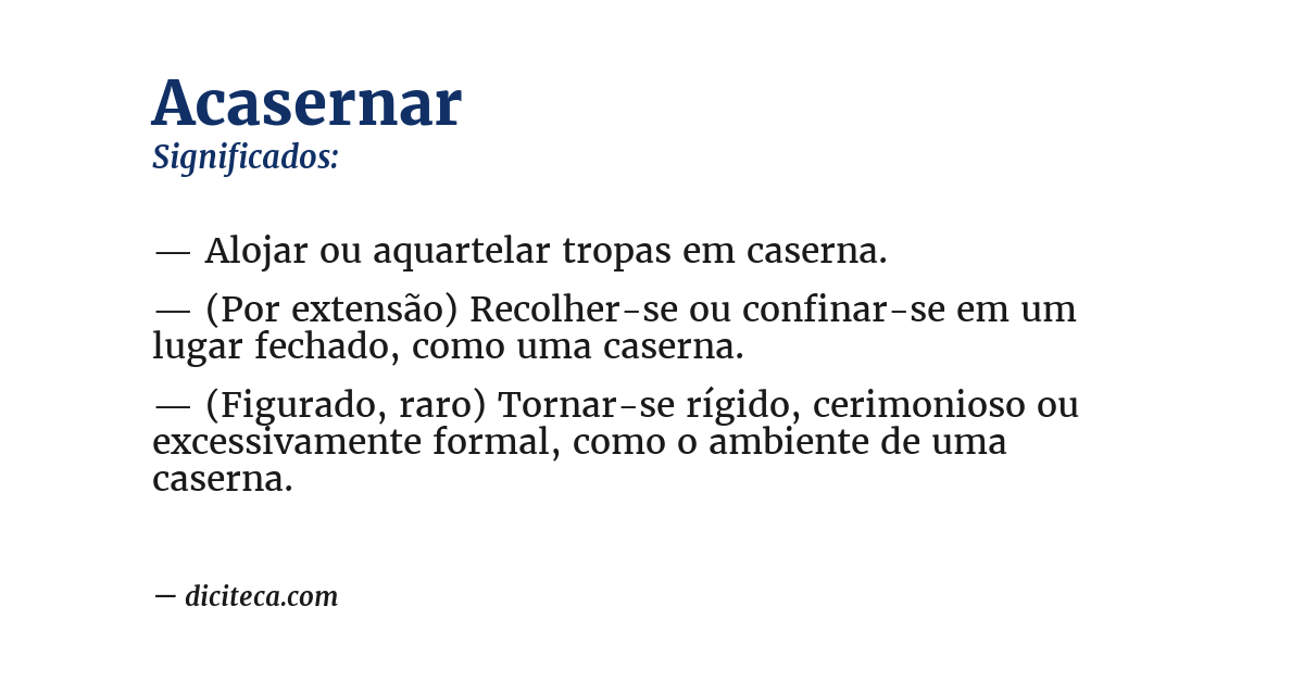 Significado de acasernar