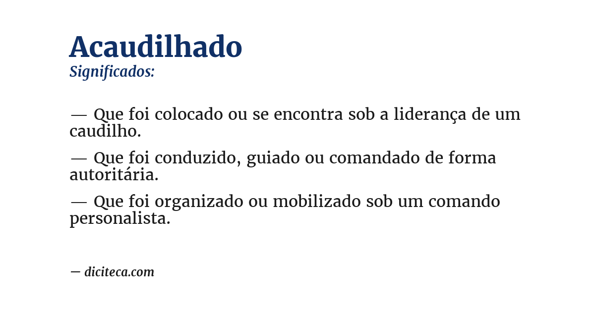 Significado de acaudilhado