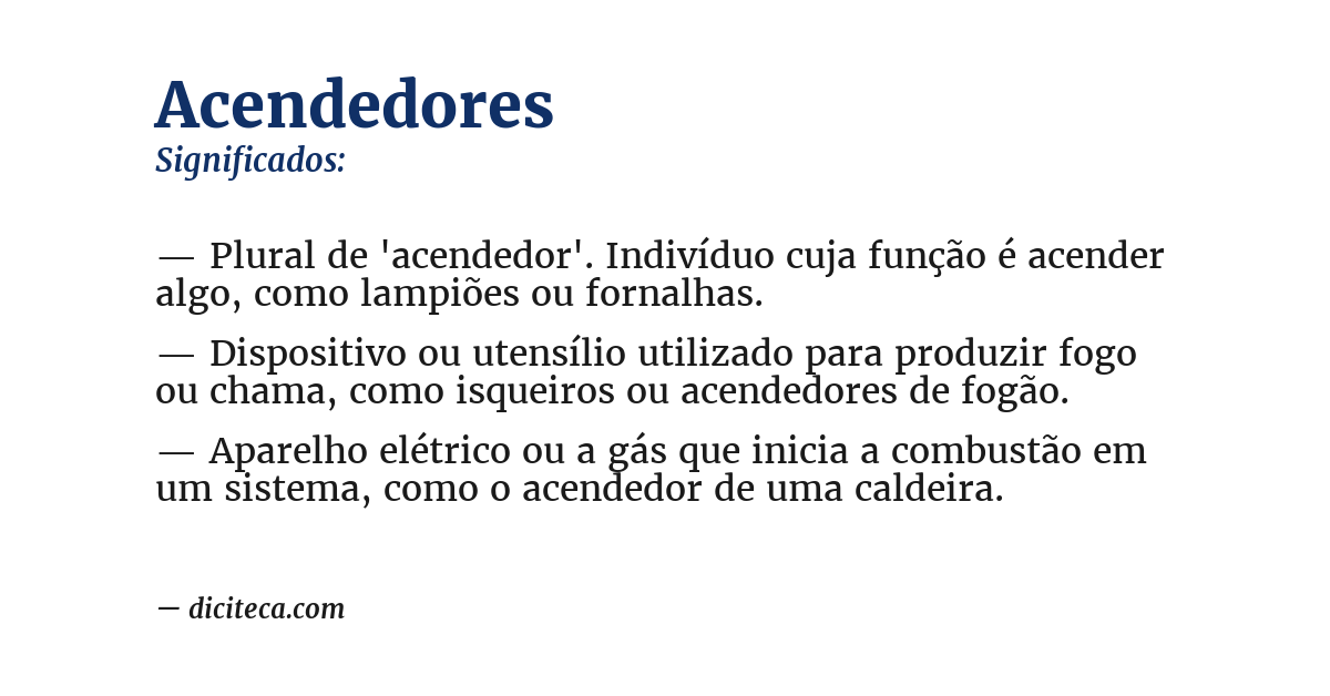Significado de acendedores