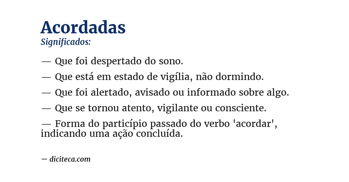 Significado de acordadas