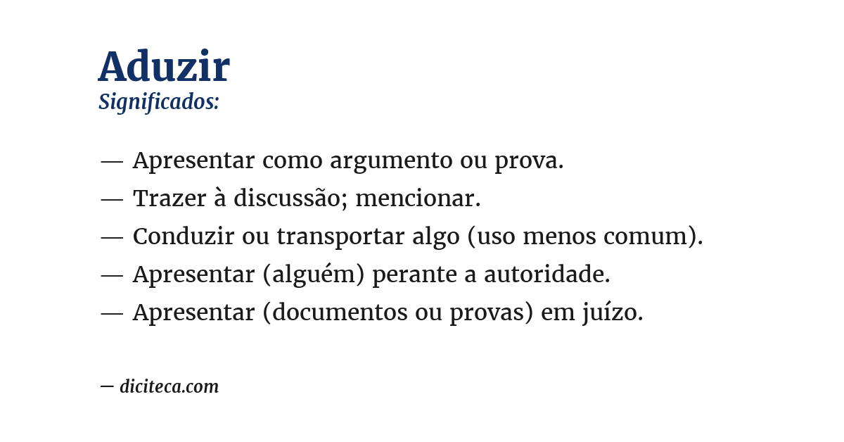Significado de aduzir