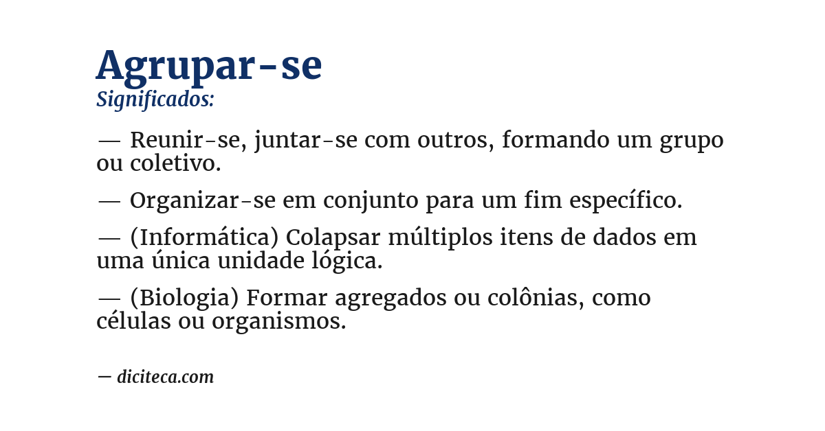 Significado de agrupar-se