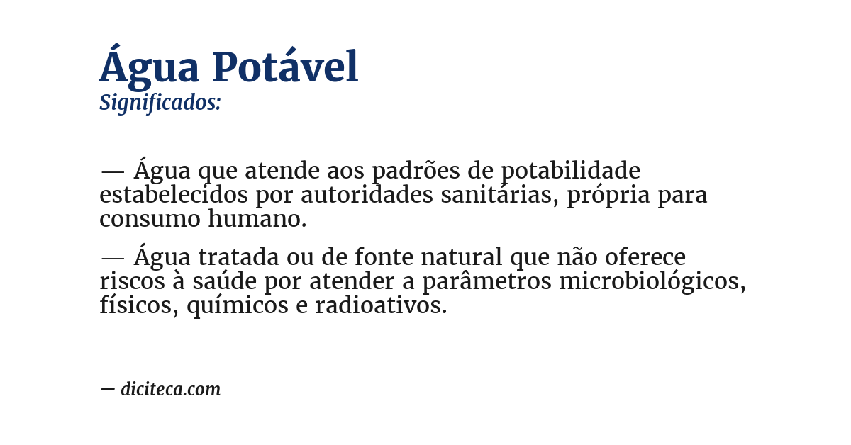 Significado de água potável