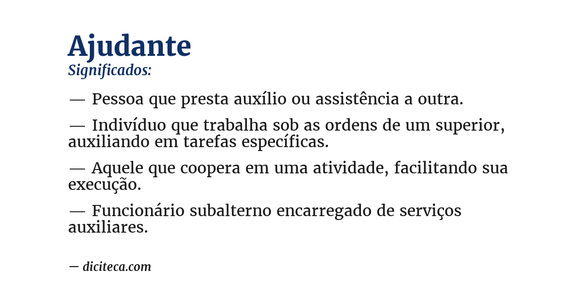 Significado de ajudante