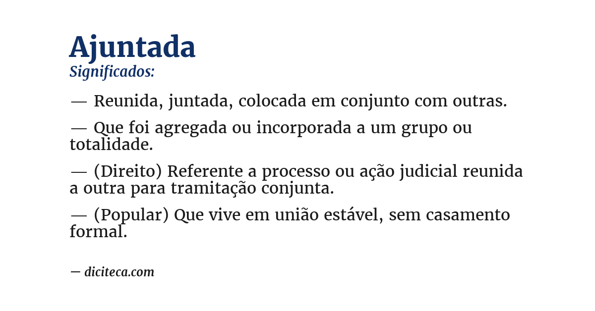 Significado de ajuntada