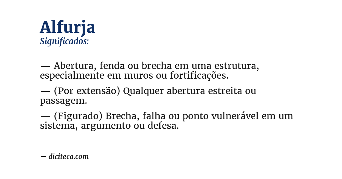 Significado de alfurja