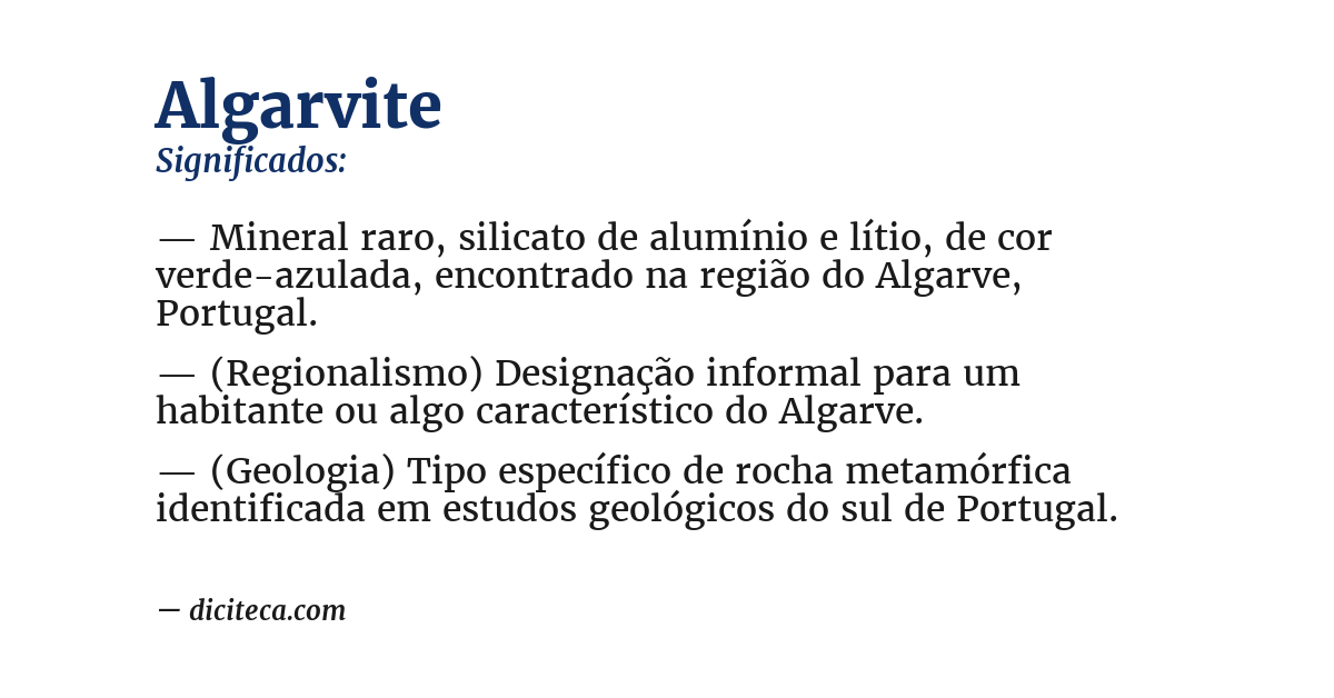 Significado de algarvite