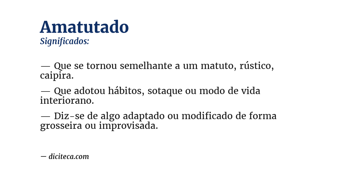 Significado de amatutado