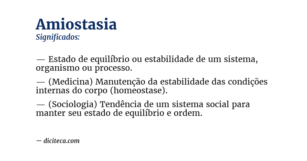 Significado de amiostasia