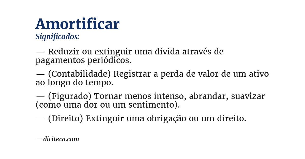 Significado de amortificar