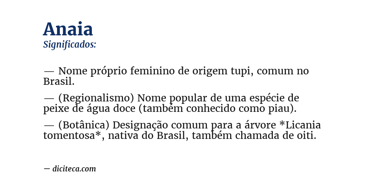 Significado de anaia