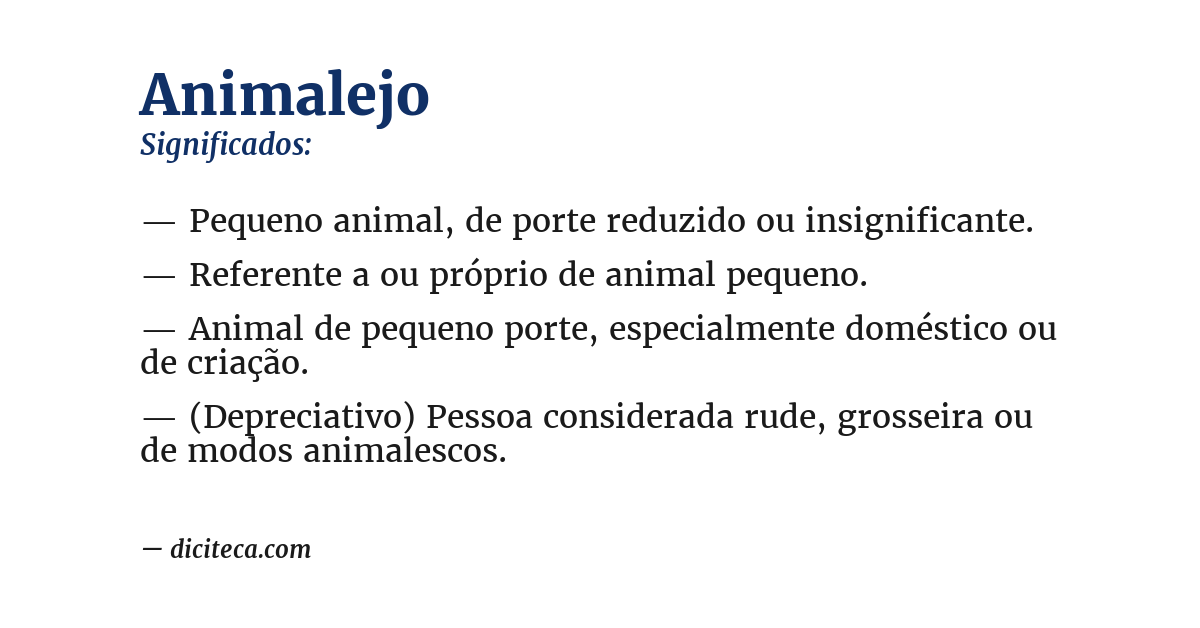 Significado de animalejo