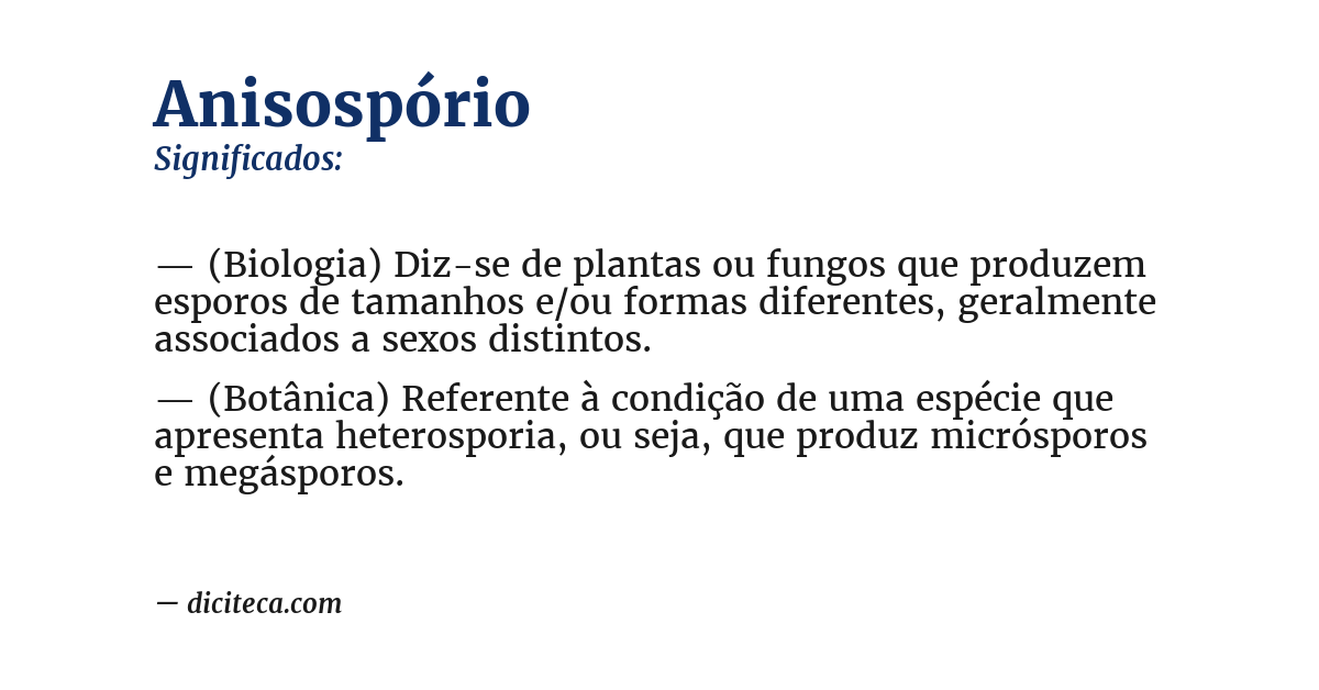 Significado de anisospório