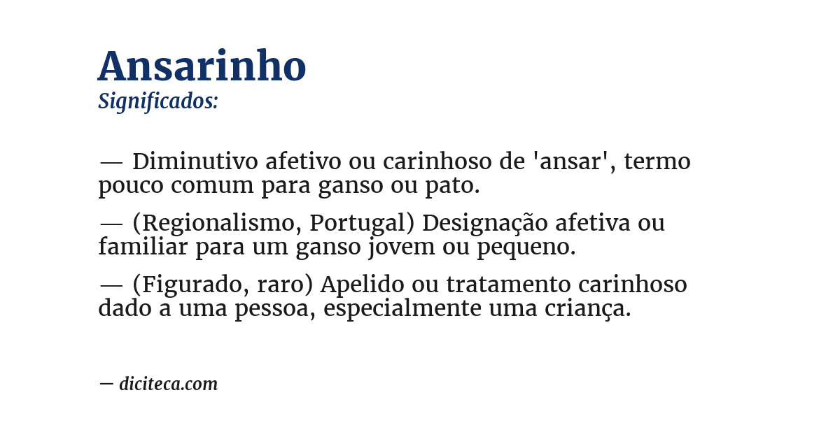 Significado de ansarinho
