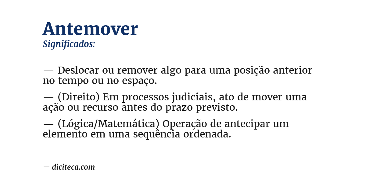 Significado de antemover