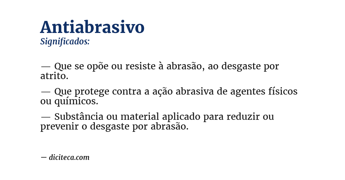 Significado de antiabrasivo