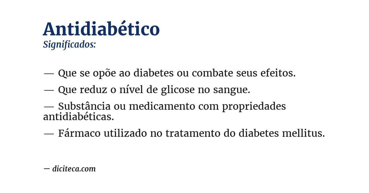 Significado de antidiabético