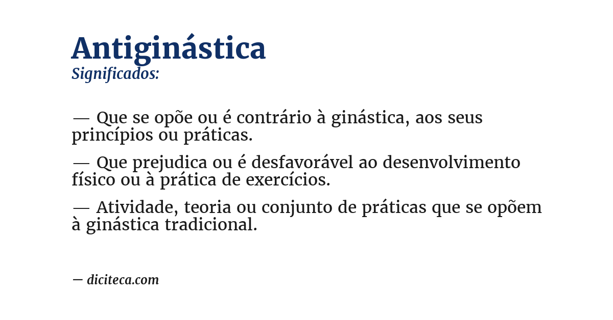 Significado de antiginástica