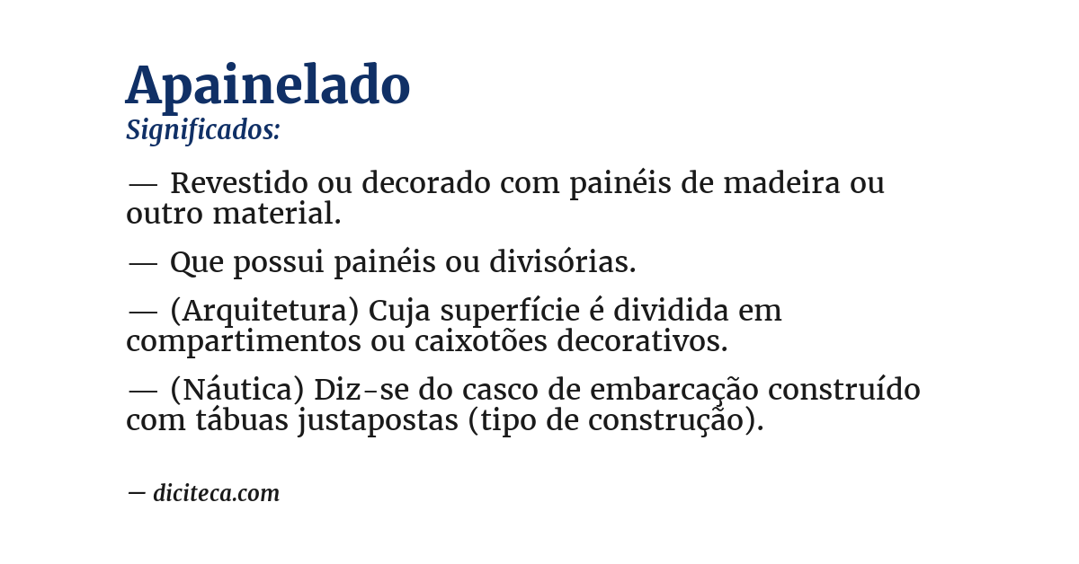 Significado de apainelado