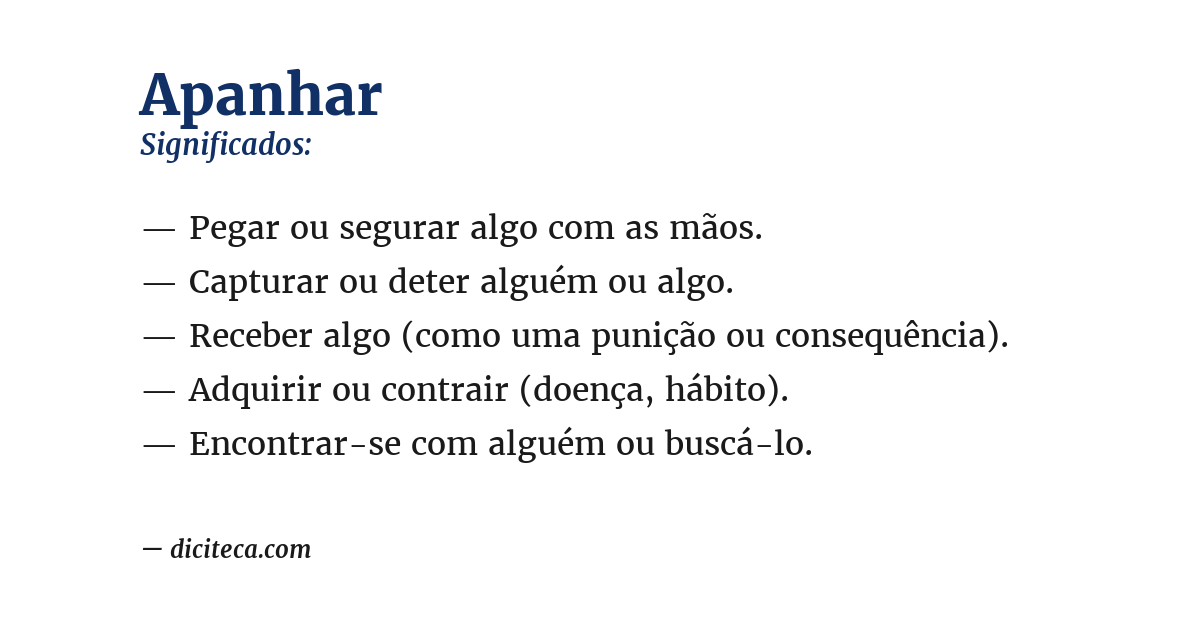 Significado de apanhar