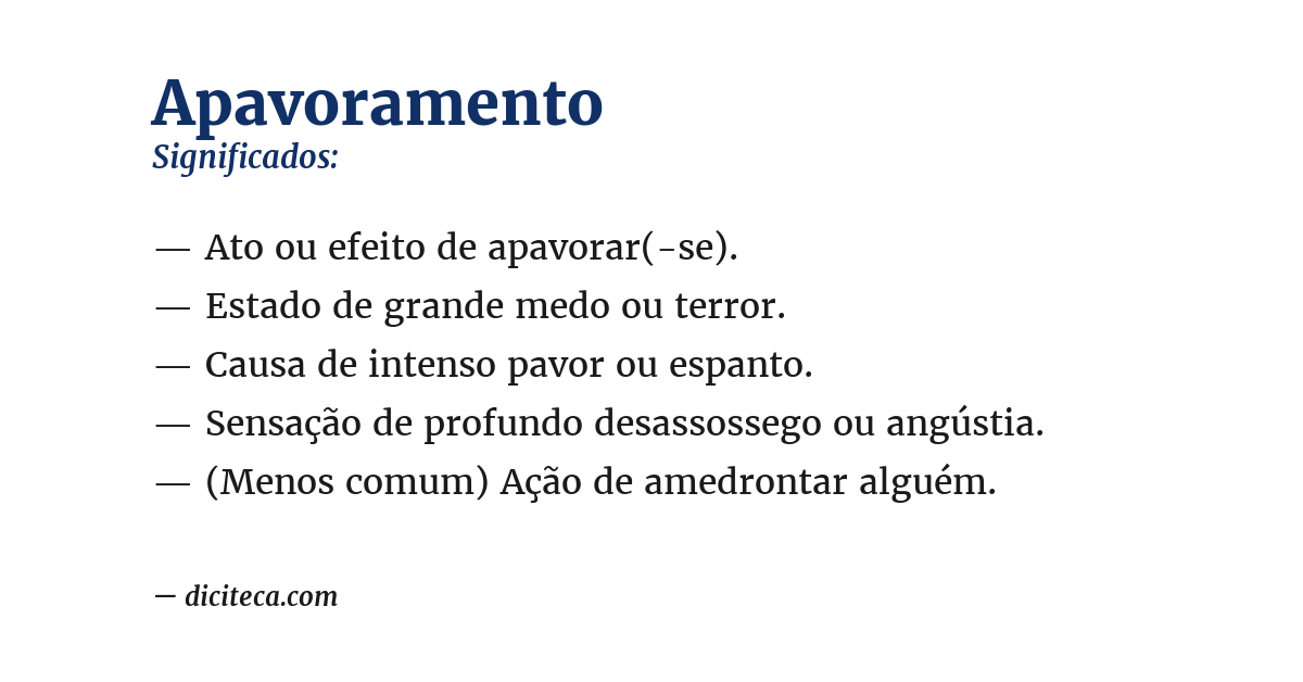 Significado de apavoramento