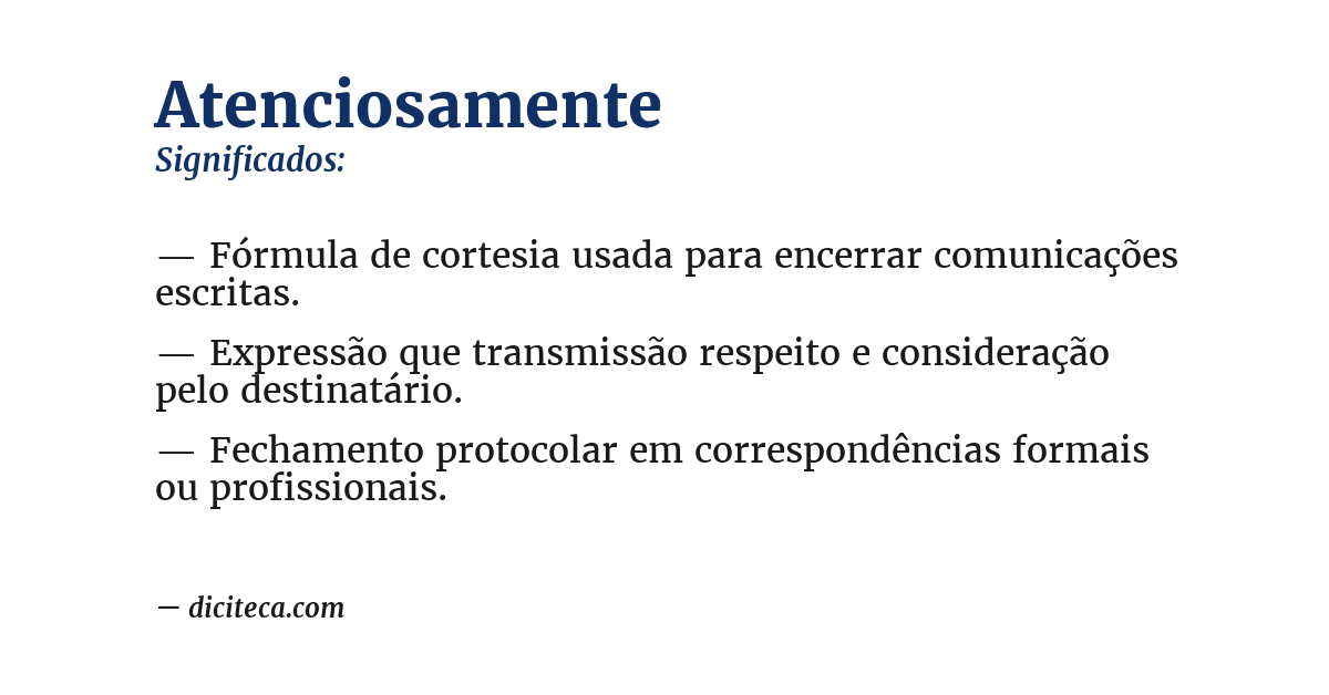 Significado de atenciosamente