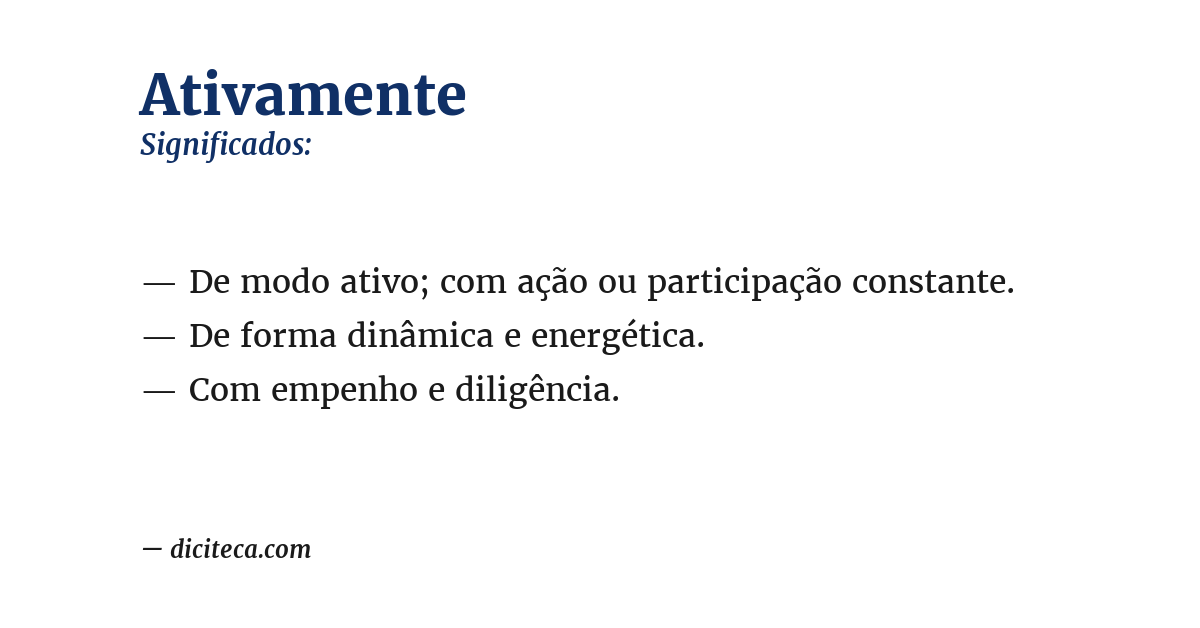 Significado de ativamente