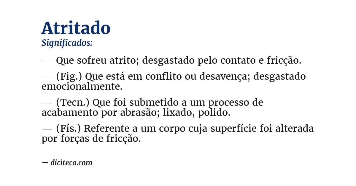 Significado de atritado