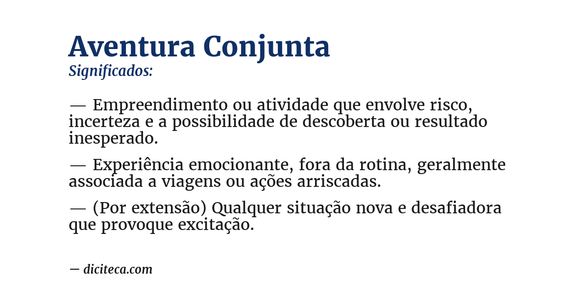 Significado de aventura conjunta