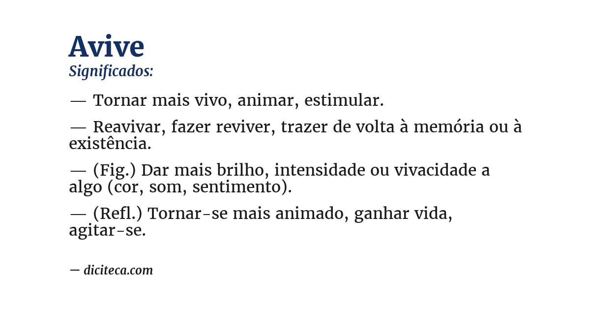 Significado de avive