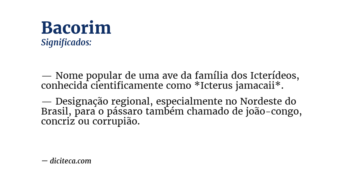 Significado de bacorim