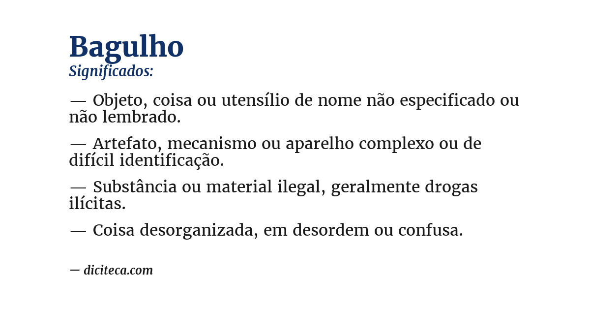 Significado de bagulho