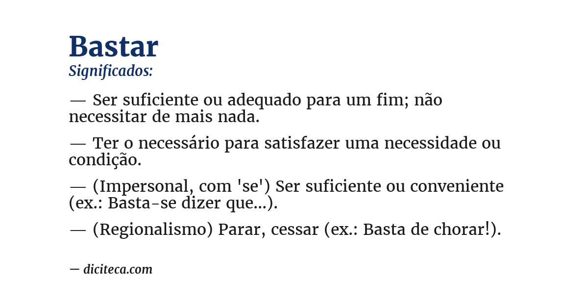 Significado de bastar