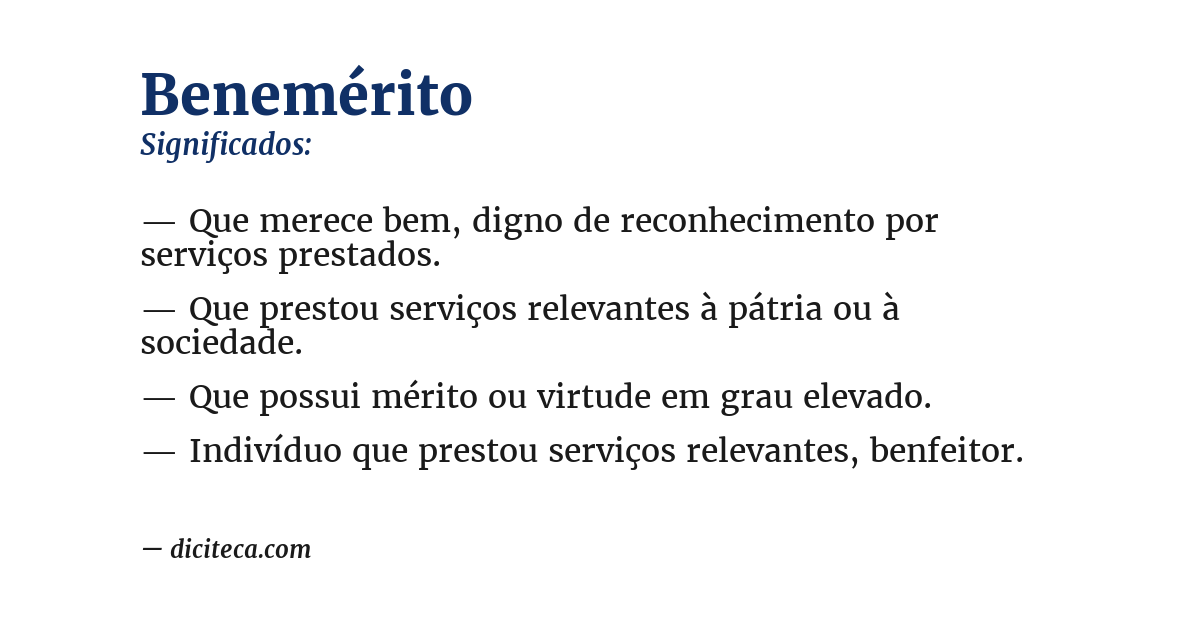 Significado de benemérito