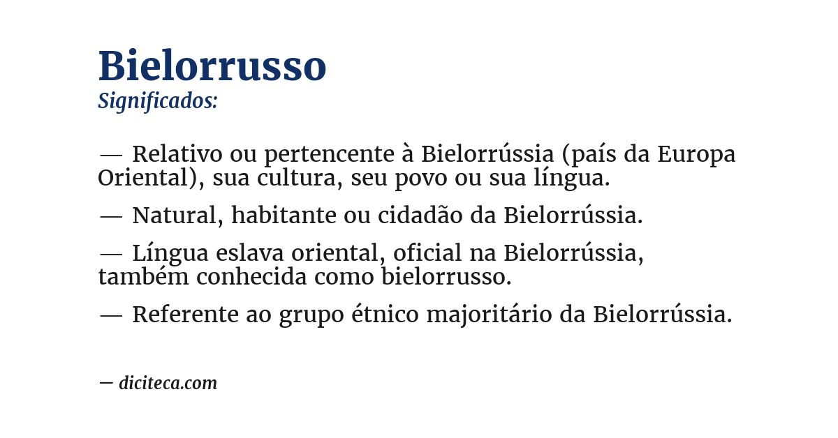 Significado de bielorrusso