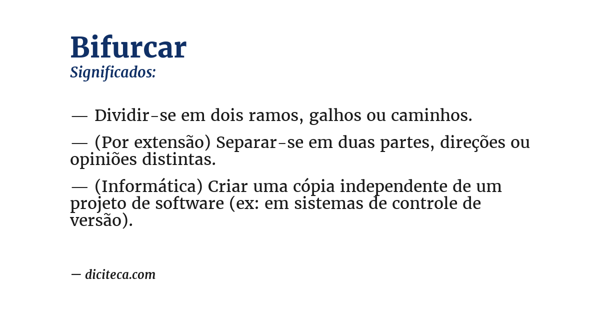 Significado de bifurcar