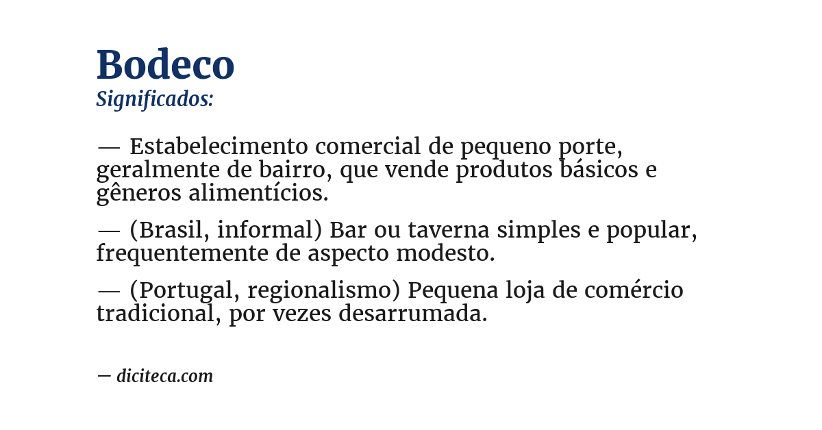Significado de bodeco