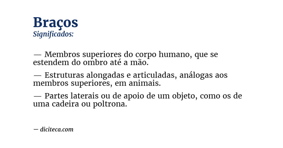 Significado de braços