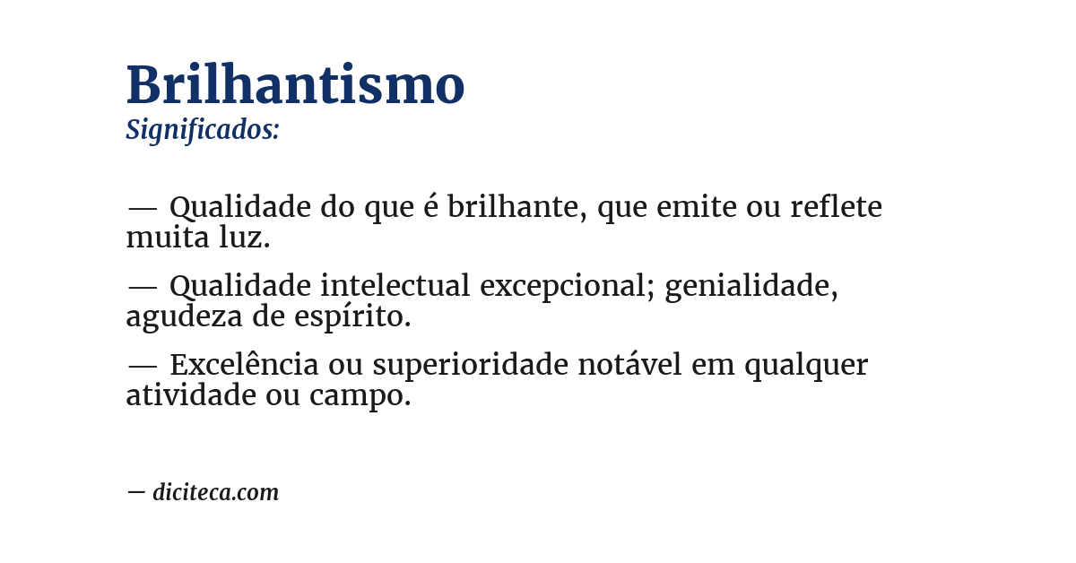 Significado de brilhantismo