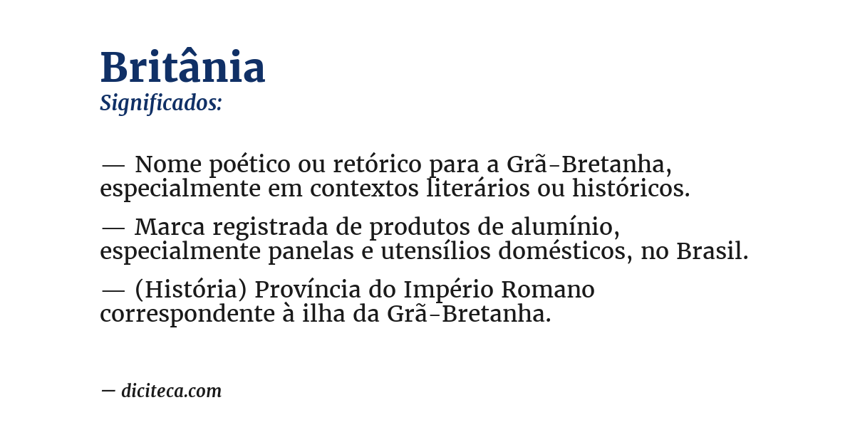 Significado de britânia