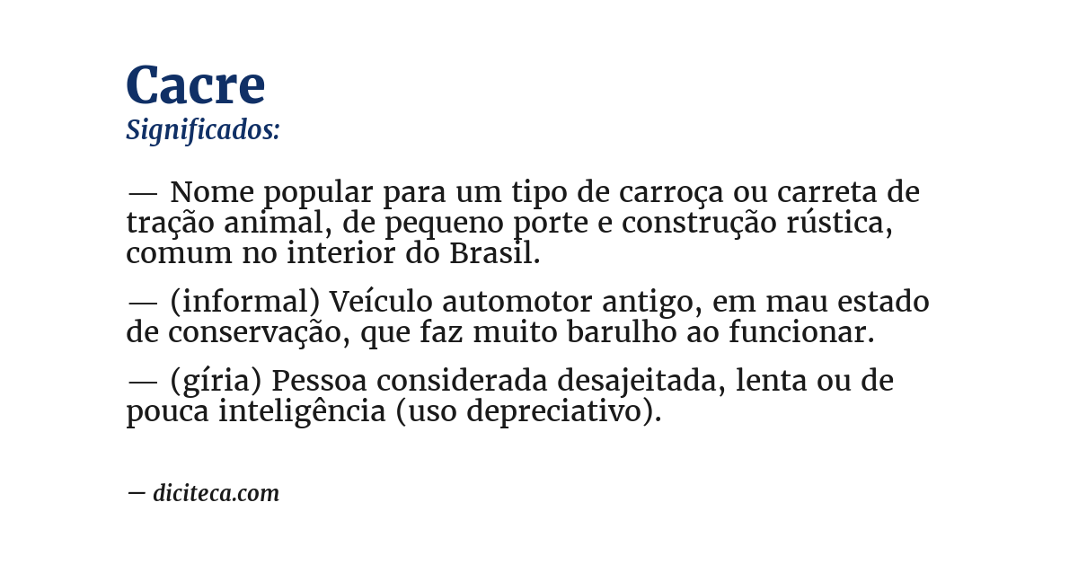Significado de cacre